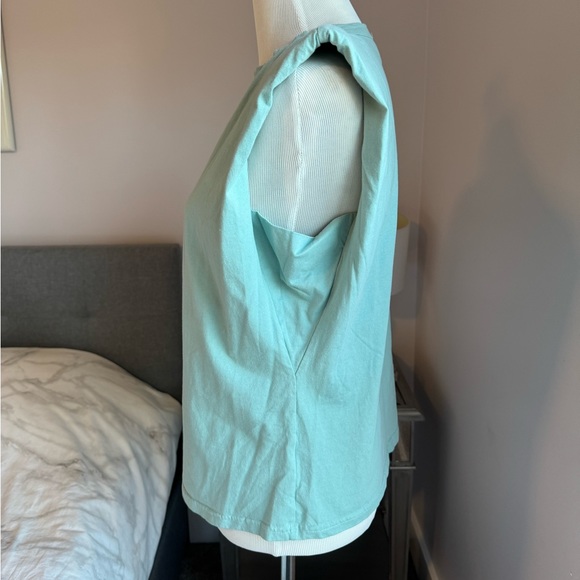 Hello Molly Seafoam Green Padded Shoulder Muscle Tank Top Size S/4 - Picture 2 of 5